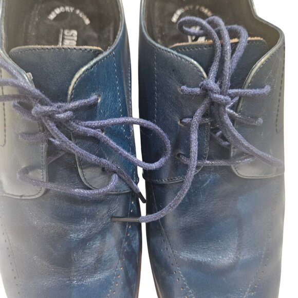 Stacy Adams Men's Blue Leather Dress Shoes Size 10.5 M Ballard Oxford Style - Picture 3 of 13